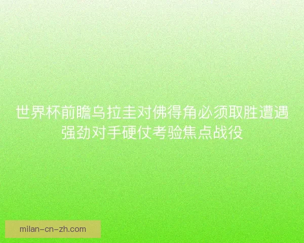 世界杯前瞻乌拉圭对佛得角必须取胜遭遇强劲对手硬仗考验焦点战役